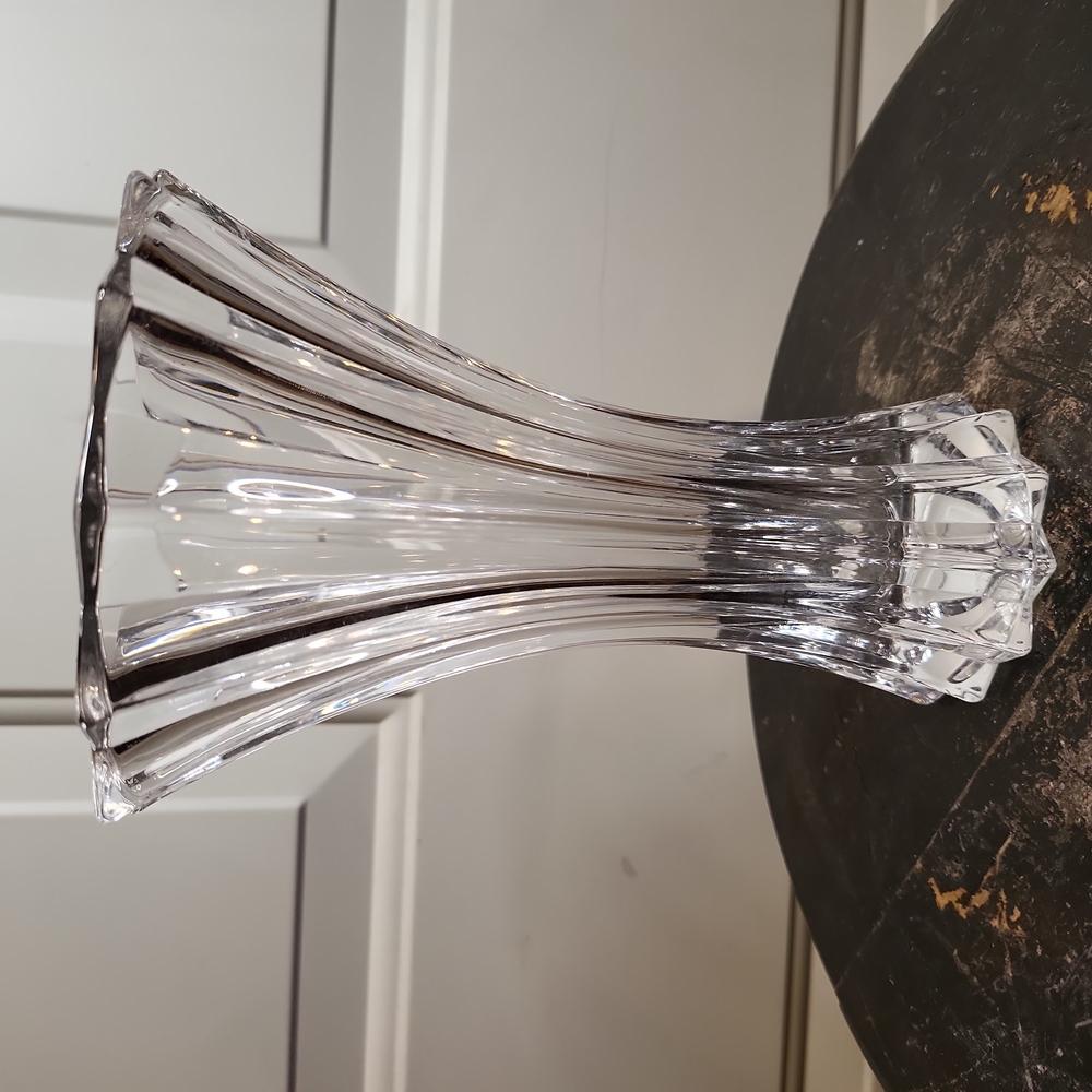 Riedel Tyrol Crystal Fluted Heavy Vase 7" Germany - Picture 3 of 8